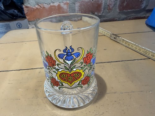Vintage glastasse blumen - vintage, herz