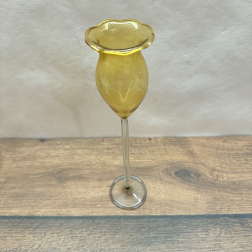 Amber glasvase mundgeblasen - amber,