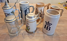 7x Vintage Bierkrug Keramik